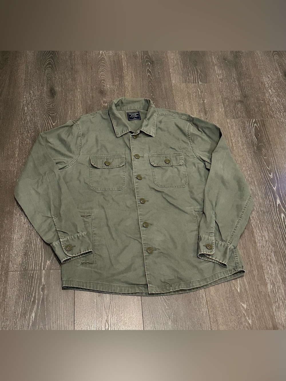 Abercrombie & Fitch Military-Inspired Olive Field Jacket Mens Size Large